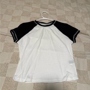 SHEIN Black and White Short Sleeve Tee